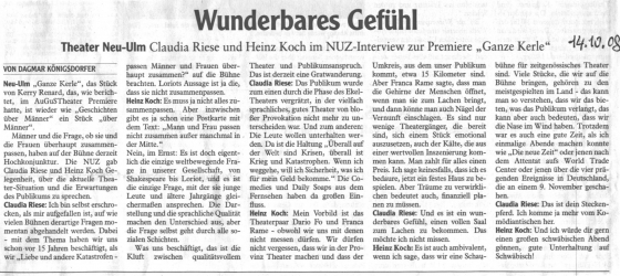 Interview mit NUZ, Herbst 08