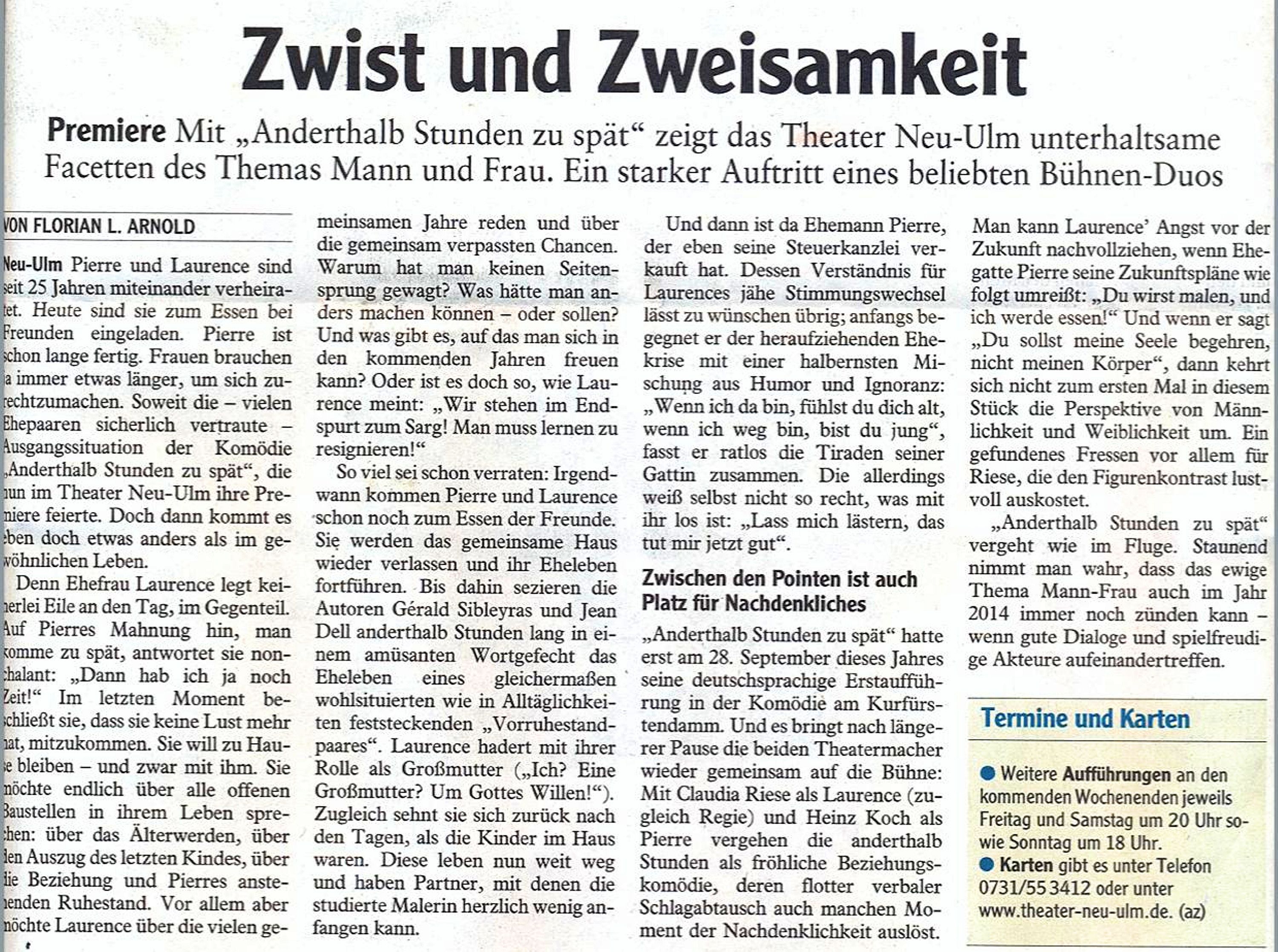 Anderthalb Stunden zu spät