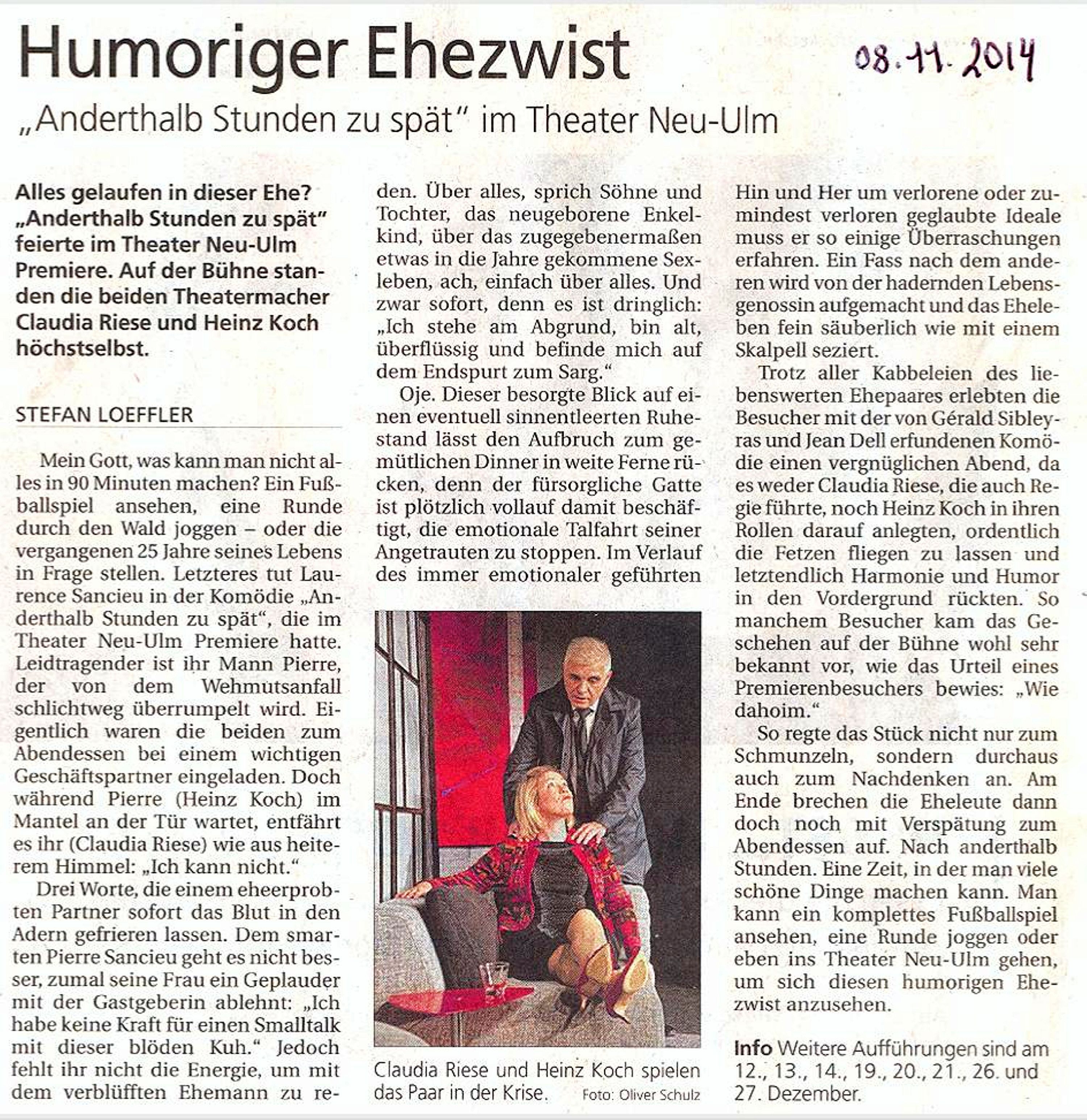 Anderthalb Stunden zu spät